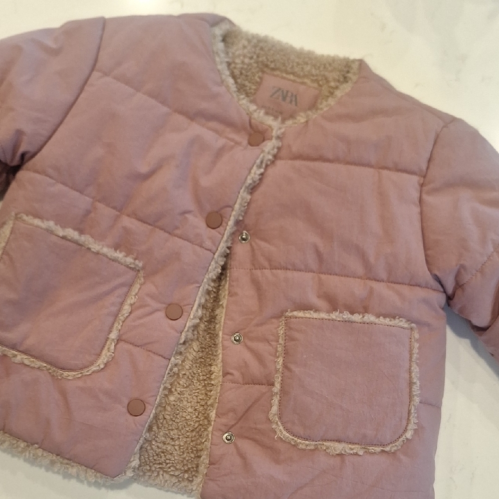 Zara Kids Pink Quilted Jacket